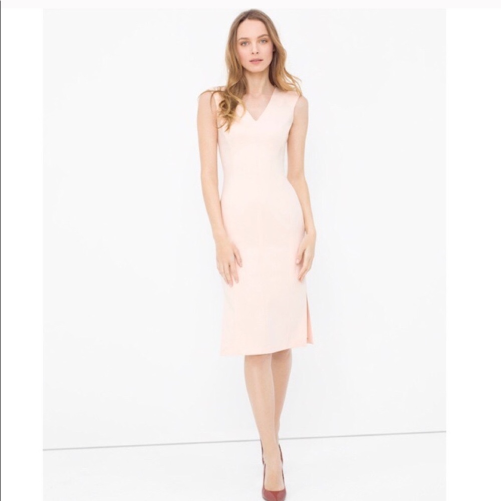 WHBM LIGHT PINK SIDE SLIT SHEATH DRESS SIZE 2